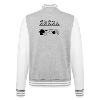 Spülmaschinenlogo mit Platz für Geschirrspüler, Firma - College-Sweatjacke - Grau meliert/Weiß - Hinten - Marisol (170cm)