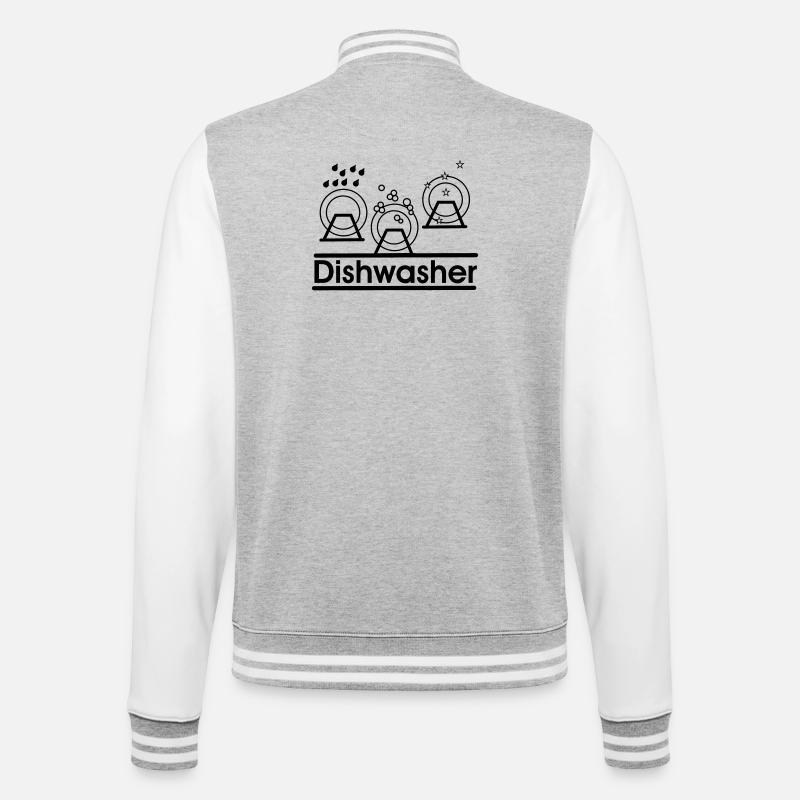 Dishwasher logo with text 'Dishwasher'' - College Sweat Jacket - heather grey/white