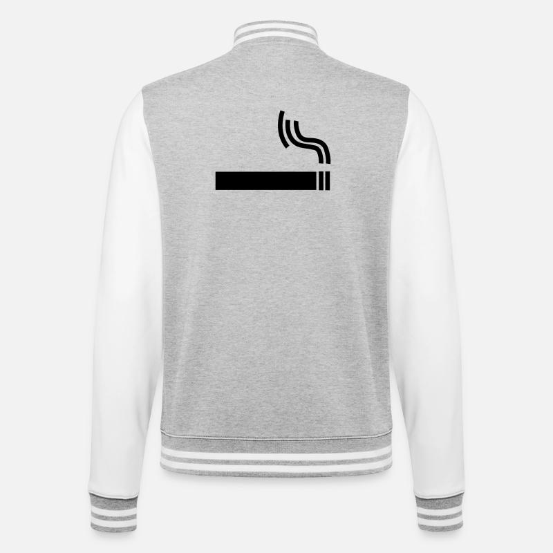 Cigarette Pause cigarette - Veste Teddy - gris chiné / blanc