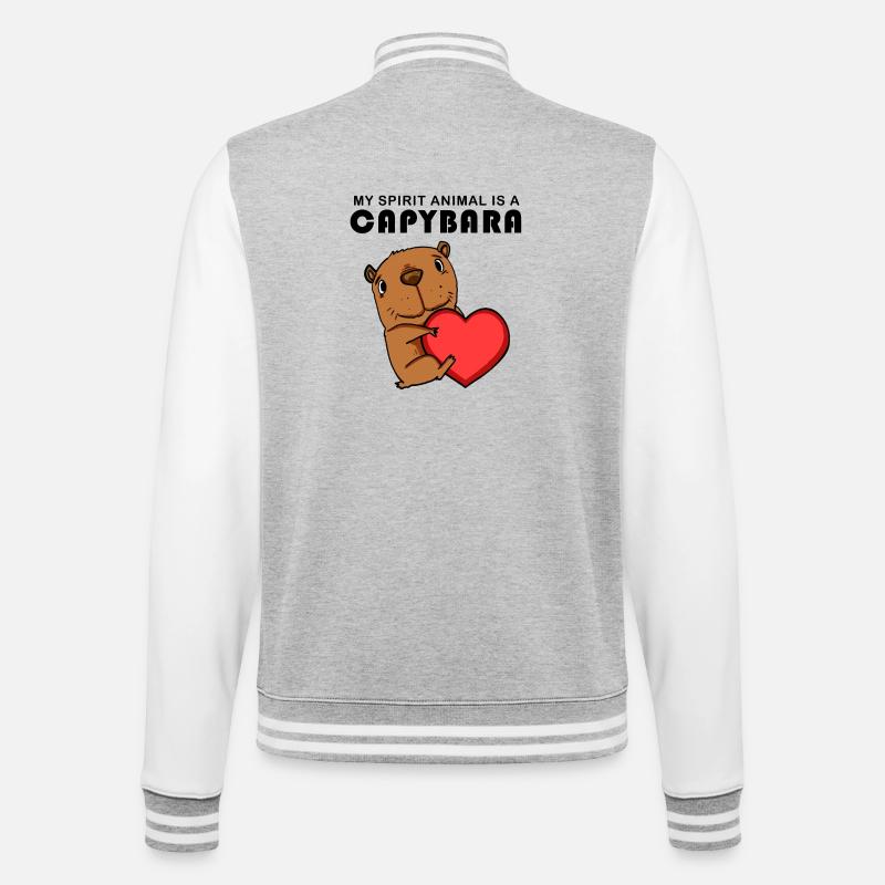 Capybara Wasserschwein - College Sweat Jacket - heather grey/white