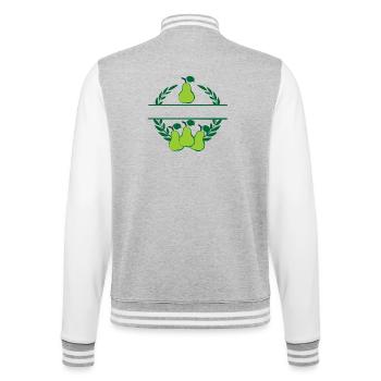 Pears in laurel wreath with green pears - College Sweat Jacket - heather grey/white - Back - Marisol (170cm)