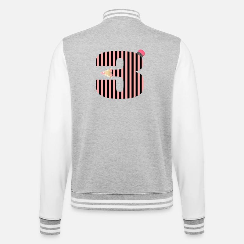 CRAYONS THREE-YEAR-OLD NUMBER 3 THREE - College Sweat Jacket - heather grey/white