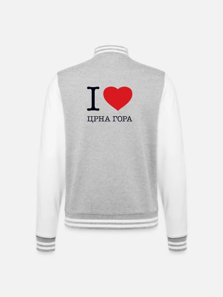I LOVE MONTENEGRO - College Sweat Jacket - heather grey/white