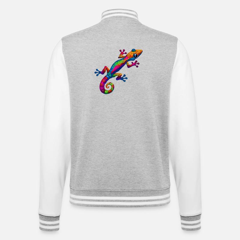 Gecko - Veste Teddy - gris chiné / blanc