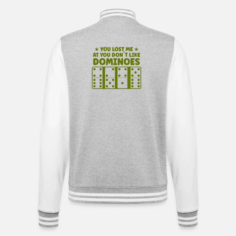 Domino Design - College Sweat Jacket - heather grey/white