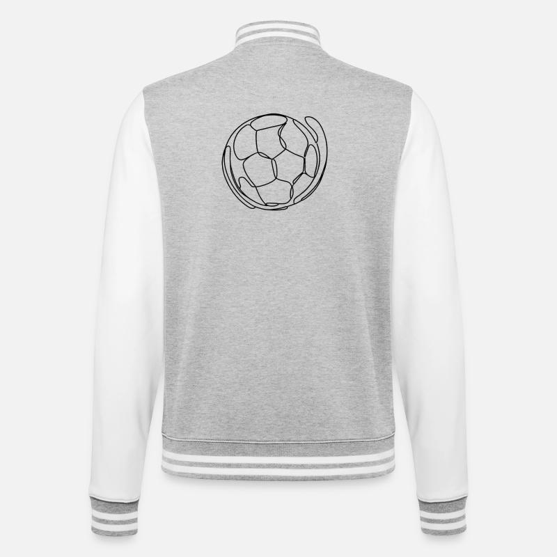 Fussball One Line Art - College-Sweatjacke - Grau meliert/Weiß