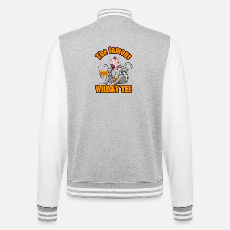 Das berühmte Whisky-Tee – Aper'Monkey Edition - College-Sweatjacke - Grau meliert/Weiß
