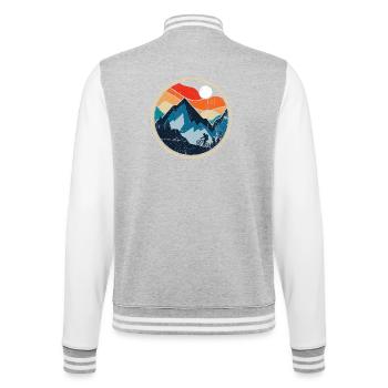Sunset Ridge MTB-Abzeichen - College-Sweatjacke - Grau meliert/Weiß - Hinten - Marisol (170cm)
