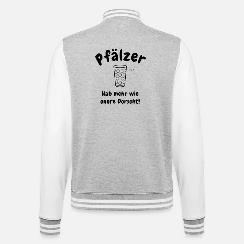 Pfälzer Durst - College-Sweatjacke - Grau meliert/Weiß