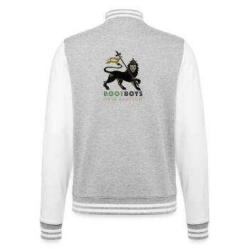 RootBoys outa Babylon - College Sweat Jacket - heather grey/white - Back - Marisol (170cm)