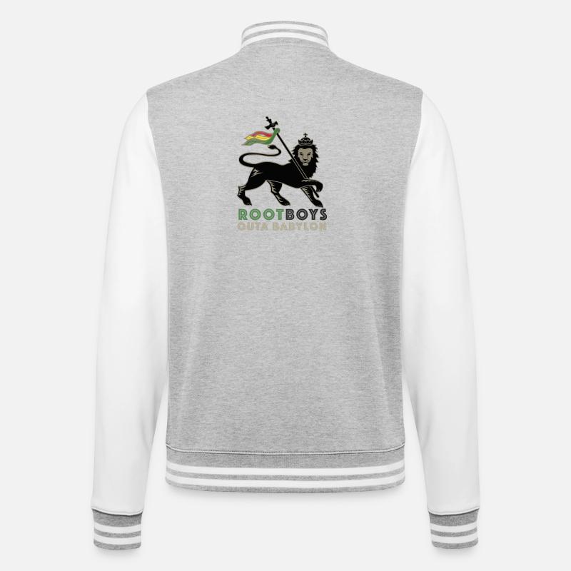 RootBoys outa Babylon - College Sweat Jacket - heather grey/white