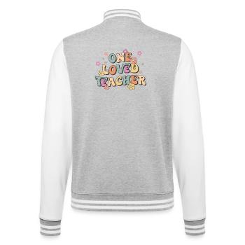 Ein geliebter Lehrer - College-Sweatjacke - Grau meliert/Weiß - Hinten - Marisol (170cm)