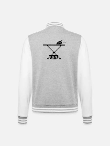 Iron srichplak and laundry basket - College Sweat Jacket - heather grey/white