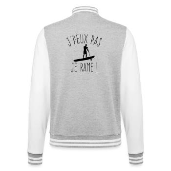J'peux pas je rame  - Veste Teddy - gris chiné / blanc - Dos - Marisol (170cm)