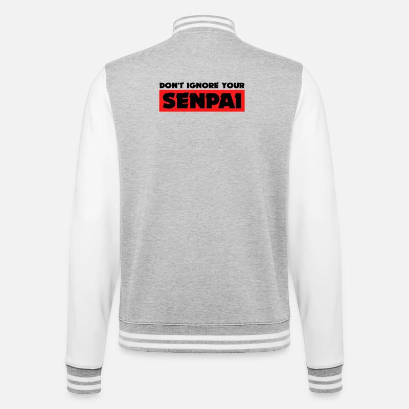 Anime Senpai Manga Statement Animation Mangastyle - College-Sweatjacke - Grau meliert/Weiß