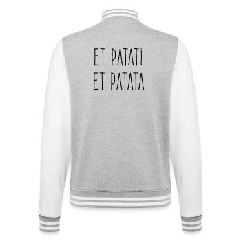 Et patati et patata - Humour Bavard - Veste Teddy - gris chiné / blanc - Dos - Marisol (170cm)