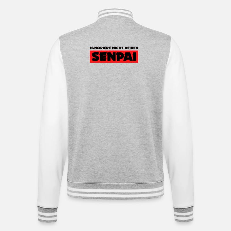 Senpai Statement Mangastyle Anime Japan Comic - College-Sweatjacke - Grau meliert/Weiß