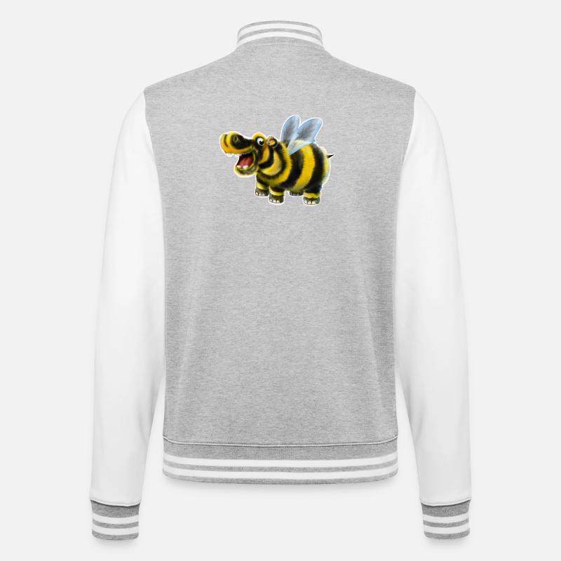 Das Hummel-Nilpferd - College-Sweatjacke - Grau meliert/Weiß