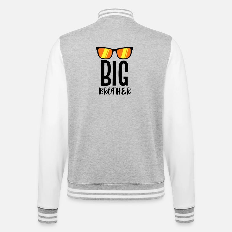 Bruderherz Statement Stolzer Großer bruder - College-Sweatjacke - Grau meliert/Weiß