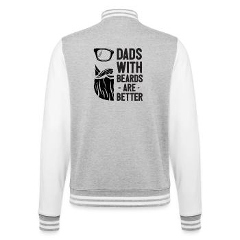Dads with Beards Are Better - College Sweat Jacket - heather grey/white - Back - Marisol (170cm)
