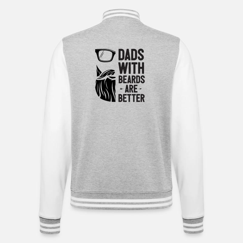 Dads with Beards Are Better - College Sweat Jacket - heather grey/white