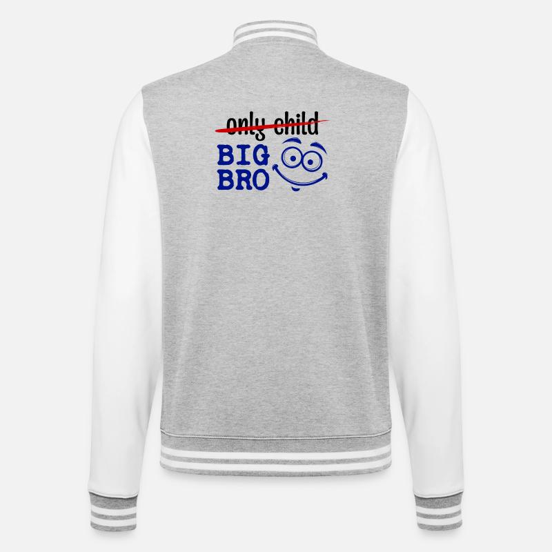 Einzelkind Großer Bruder Statement Bruderherz - College-Sweatjacke - Grau meliert/Weiß