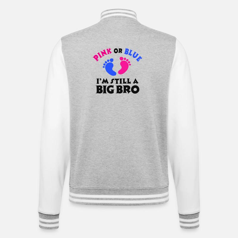 Stolzer Großer Bruder Geschwisterliebe Statement - College-Sweatjacke - Grau meliert/Weiß