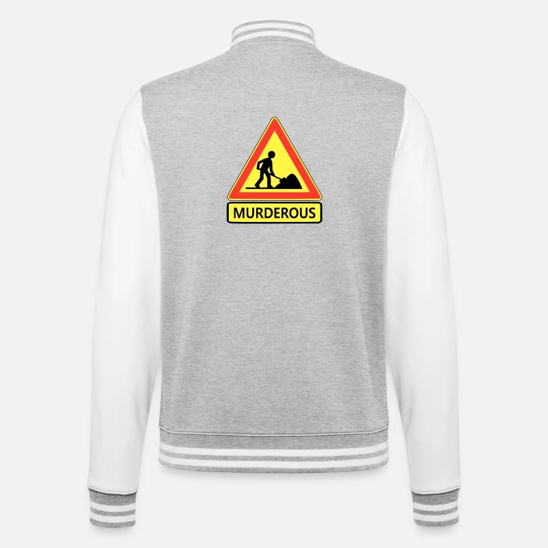 Murderer - College Sweat Jacket - heather grey/white