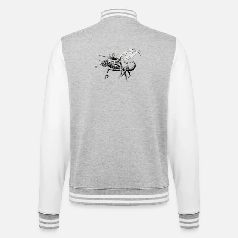 Insecte robot - Veste Teddy - gris chiné / blanc