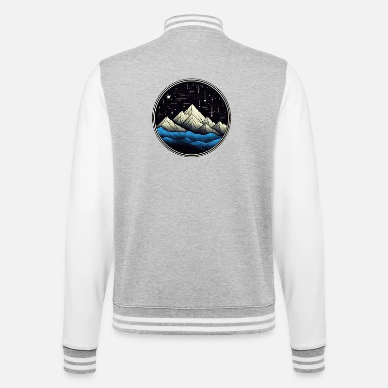 Sternberg-Komet 01 - College-Sweatjacke - Grau meliert/Weiß