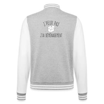 J'peux pas j'ai déménagement - L'excuse classique - Veste Teddy - gris chiné / blanc - Dos - Marisol (170cm)