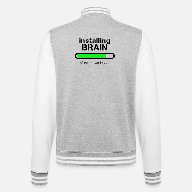 Installing Brain - College Sweat Jacket - heather grey/white