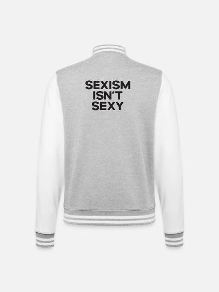 Sexism isn't Sexy - College Sweat Jacket - heather grey/white