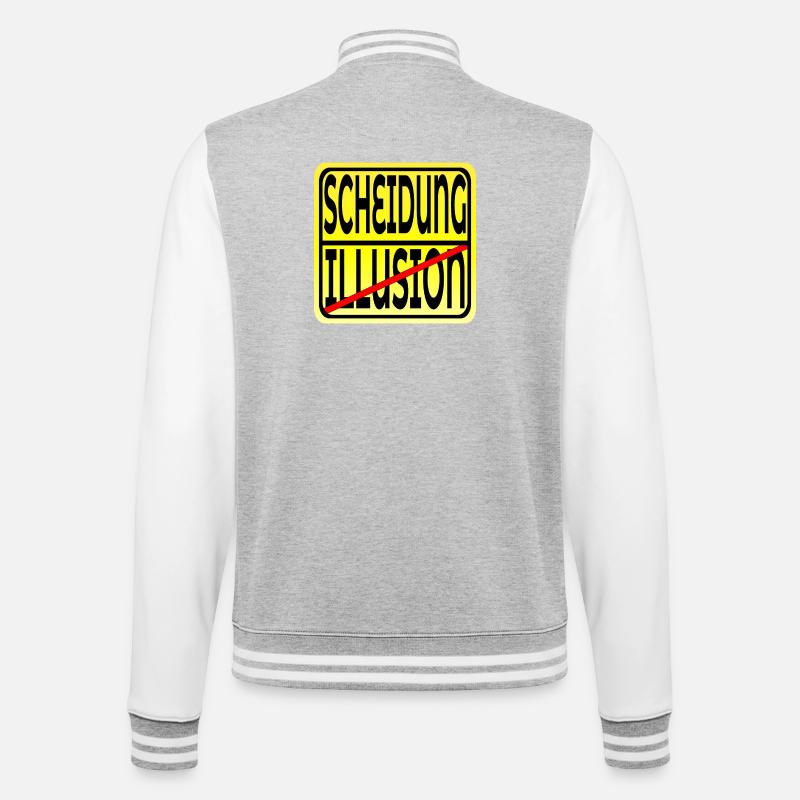 EHE ILLUSION - TRENNUNG SCHEIDUNG - College-Sweatjacke - Grau meliert/Weiß