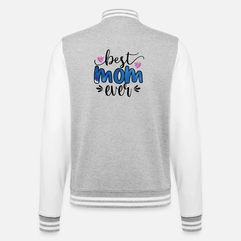 Beste Mutter aller Zeiten - College-Sweatjacke - Grau meliert/Weiß