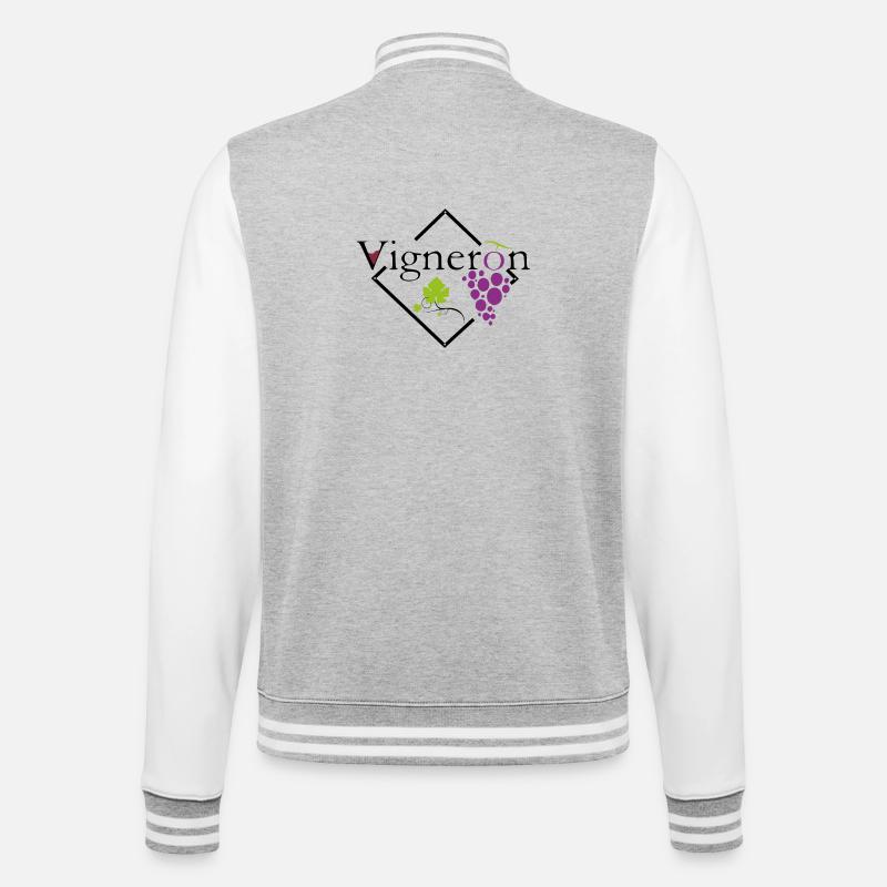 Winemaker - College Sweat Jacket - heather grey/white
