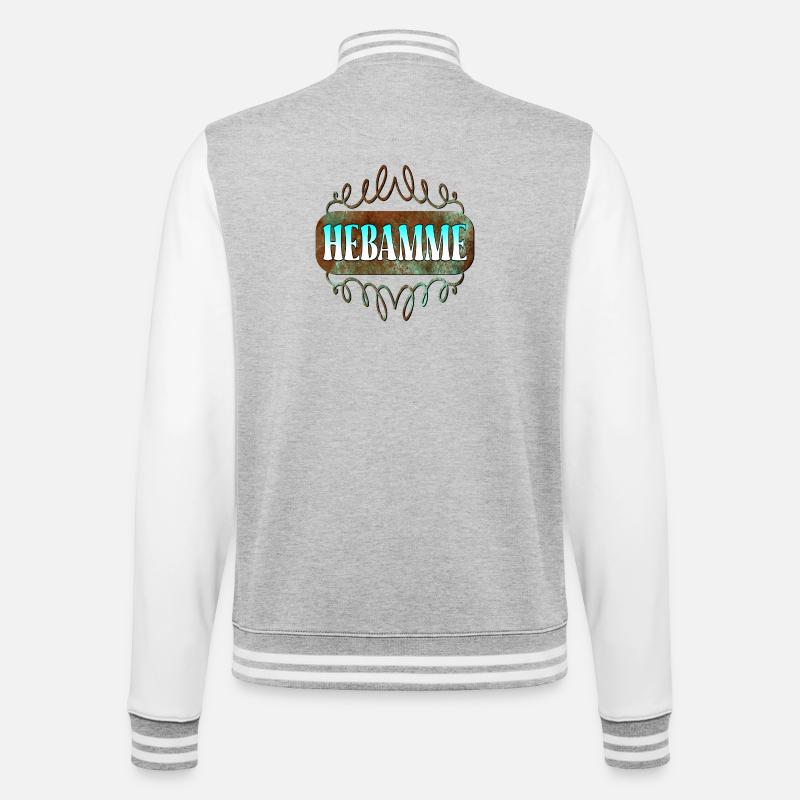 HEBAMMENBERUF GEBURTSHILFE - DANKE HEBAMME - College-Sweatjacke - Grau meliert/Weiß
