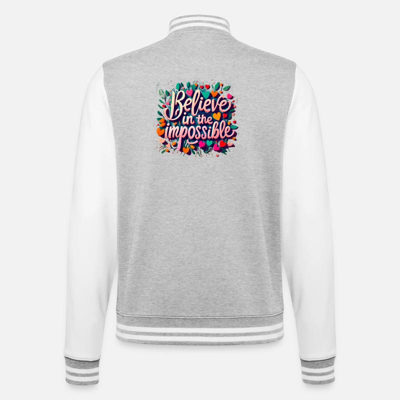 Impossible - Veste Teddy - gris chiné / blanc