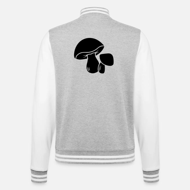 Pilz-Logo - College-Sweatjacke - Grau meliert/Weiß