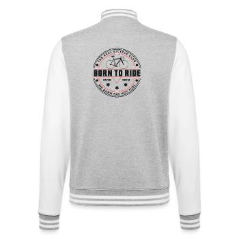 cycling club fat burning cycling buddies bike cycling - College Sweat Jacket - heather grey/white - Back - Marisol (170cm)