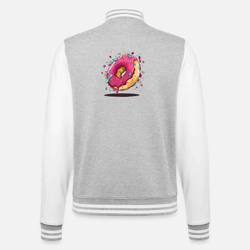 Conception de beignets - Veste Teddy - gris chiné / blanc