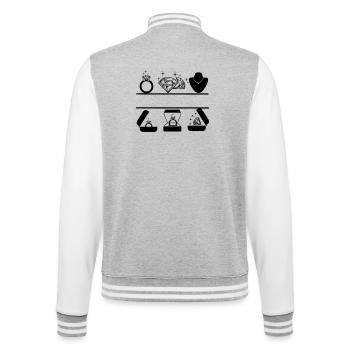 Jeweler logo - College Sweat Jacket - heather grey/white - Back - Marisol (170cm)