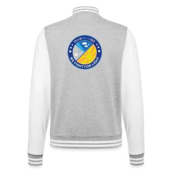 Sonnenliebhaber-Abzeichen Team Blauer Himmel Licht-Krieger-Emblem - College-Sweatjacke - Grau meliert/Weiß - Hinten - Marisol (170cm)