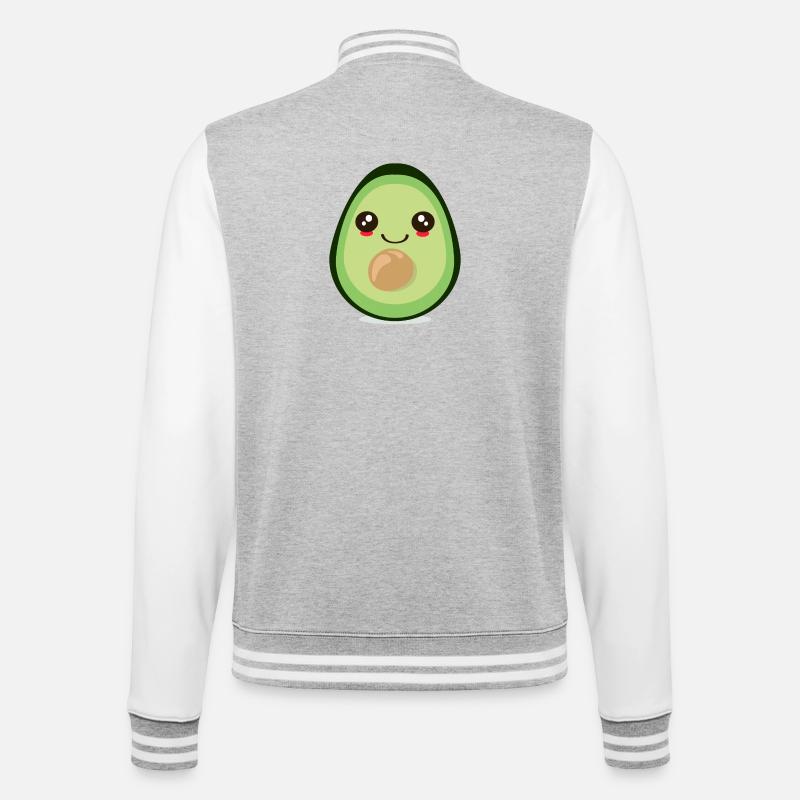 MIGNON FRUIT D’AVOCAT KAWAII - Veste Teddy - gris chiné / blanc