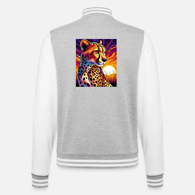 Cheetah - College Sweat Jacket - heather grey/white