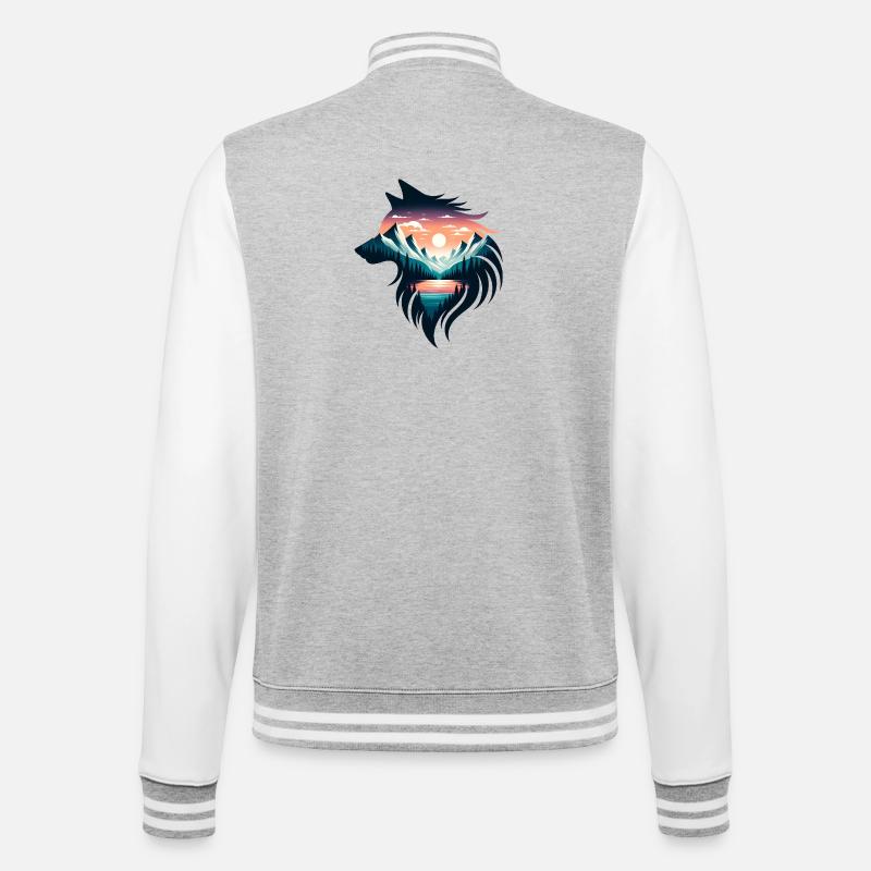 Forme de loup - Veste Teddy - gris chiné / blanc