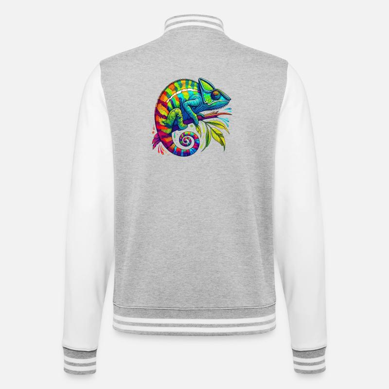 Caméléon - Veste Teddy - gris chiné / blanc