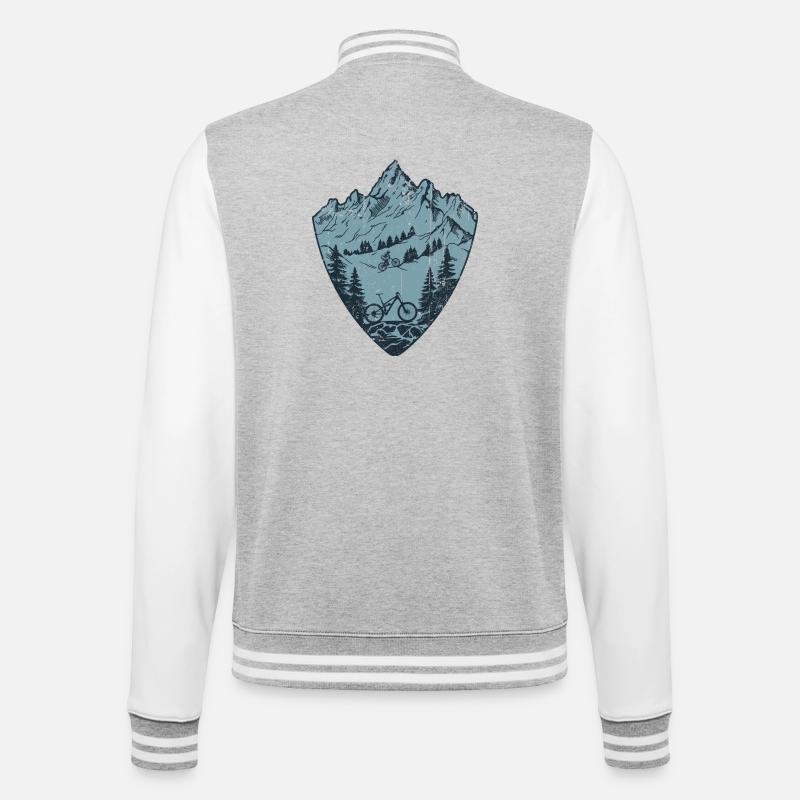 Mountain Trail Riders Shield - College-Sweatjacke - Grau meliert/Weiß