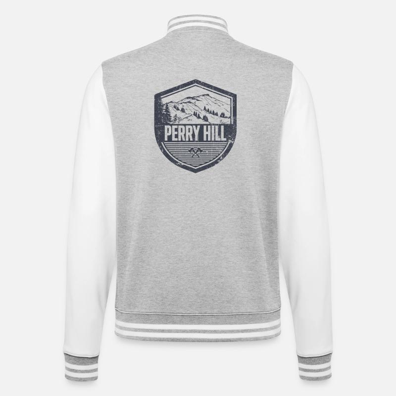 Perry Hill Bergabzeichen - College-Sweatjacke - Grau meliert/Weiß