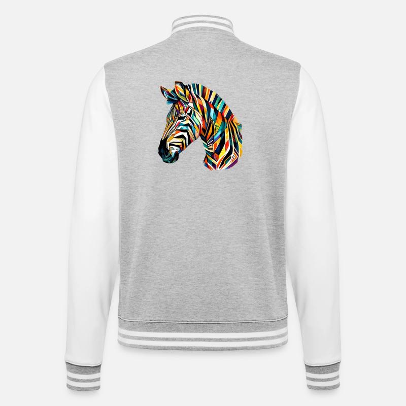 Zebra - College Sweat Jacket - heather grey/white